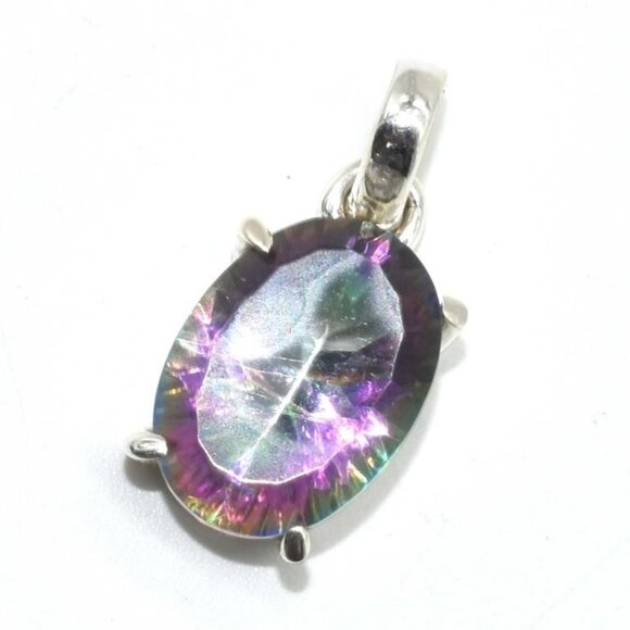 Sterling Silver Mystic Quartz Hand Made Pendant - Picture 3 of 3
